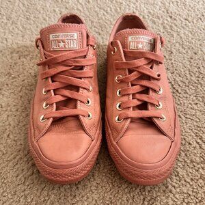 All Pink Leather Converse Chuck Taylors Women’s Size 8